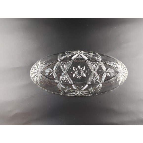 Vintage Glass Decorative Candy Dish Oval Shaped Banana Split Relish Trinkets - Picture 3 of 4
